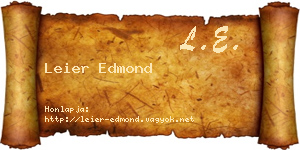 Leier Edmond névjegykártya